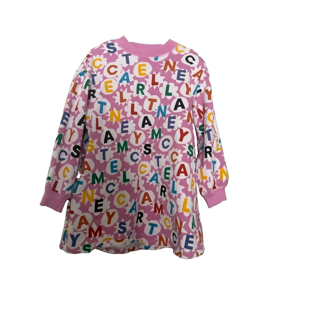 Stella McCartney Girls 8 Stella  Logo Fleece Dress Cotton